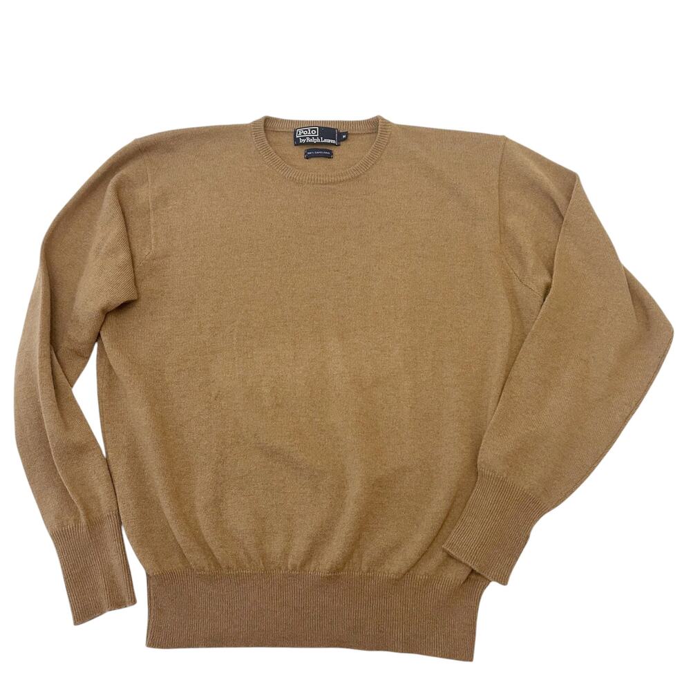 Vintage 90s Polo Ralph Lauren 100% Camel Hair Crewneck Sweater Men's M